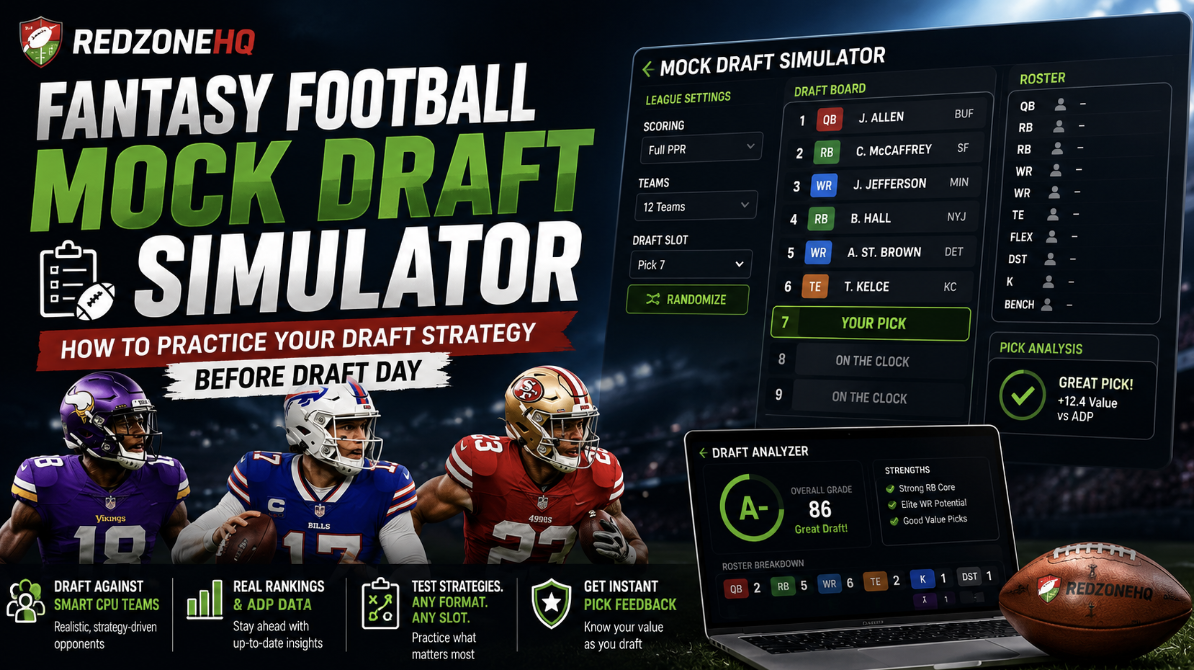 RedzoneHQ fantasy football mock draft simulator
