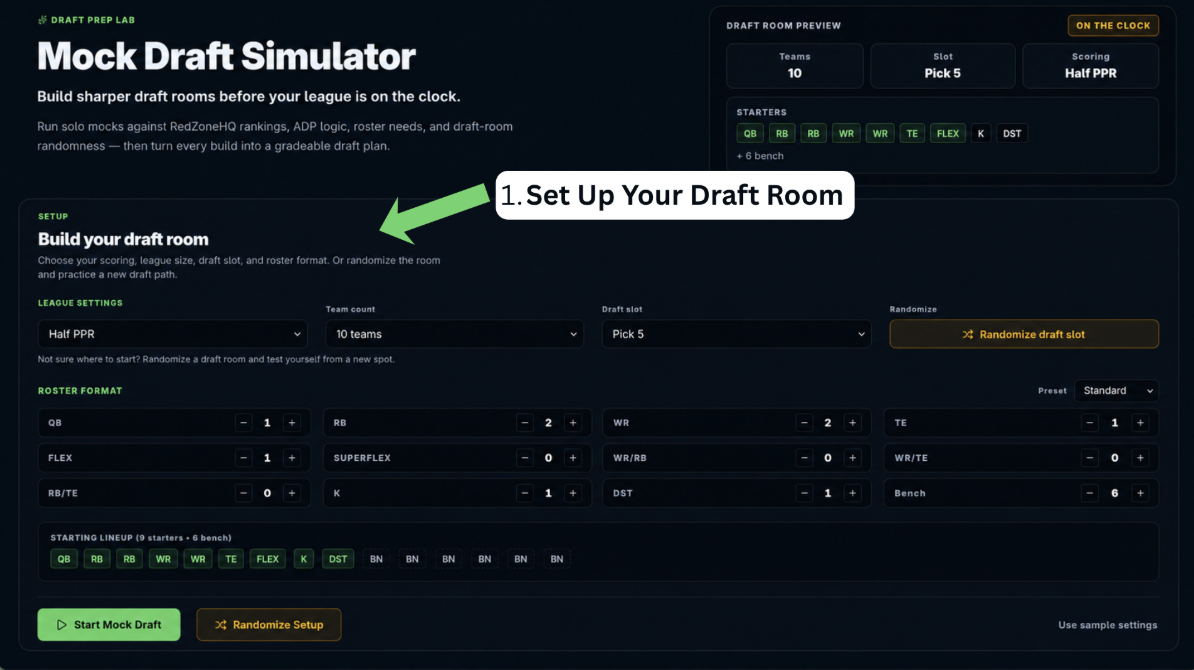 Set up your draft room