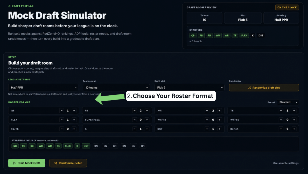 Choose your roster format