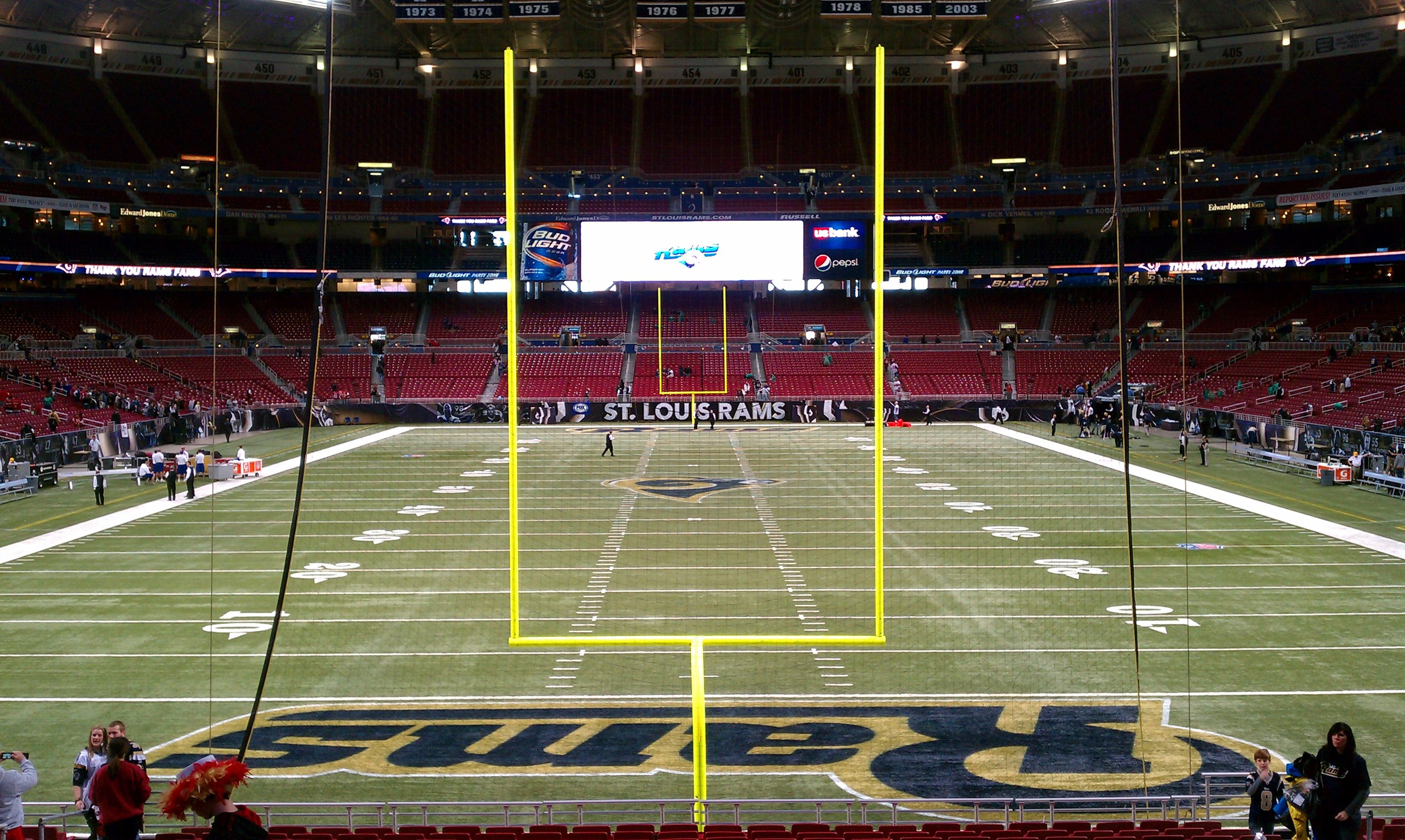 American football field with goalposts