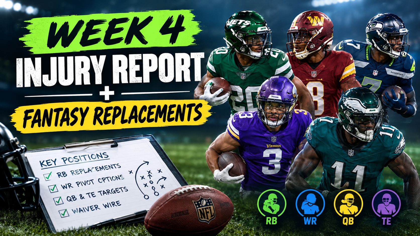 Week 4 Injury Report + Fantasy Replacements — image 1