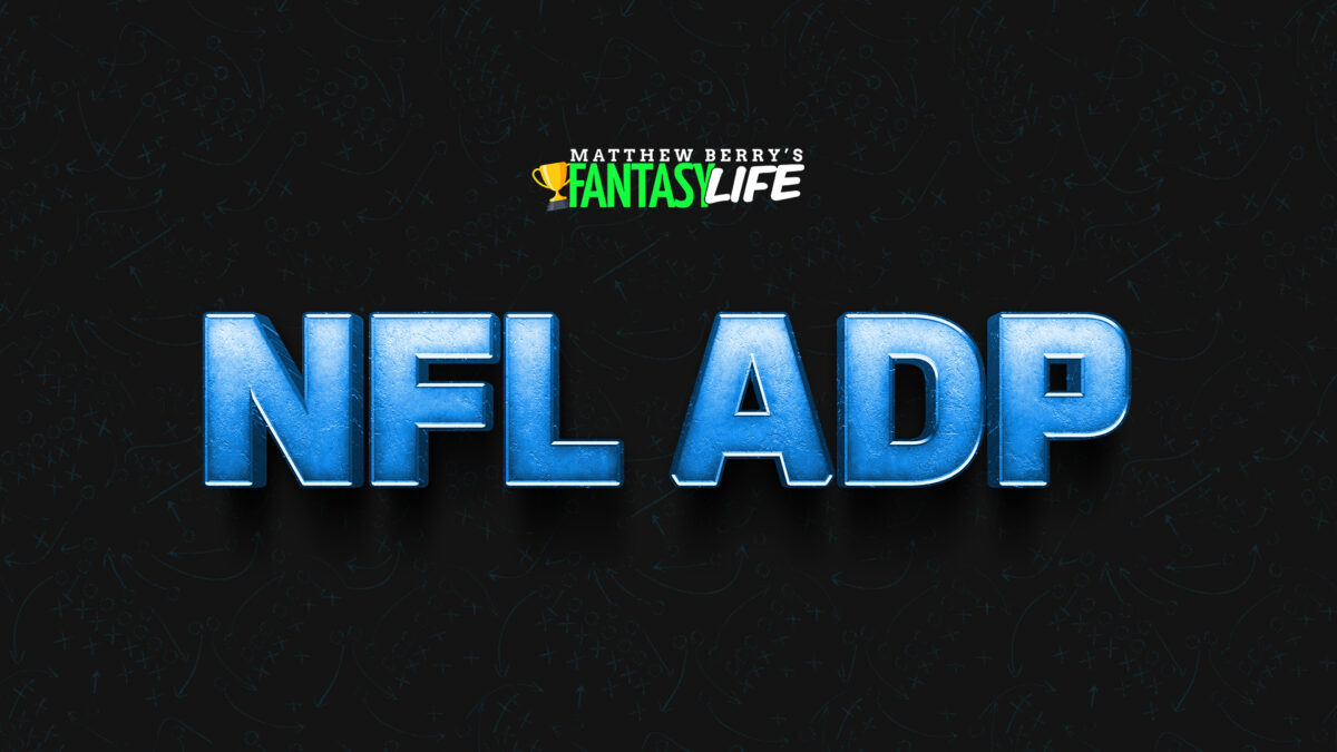 Fantasy football average draft position information on a screen