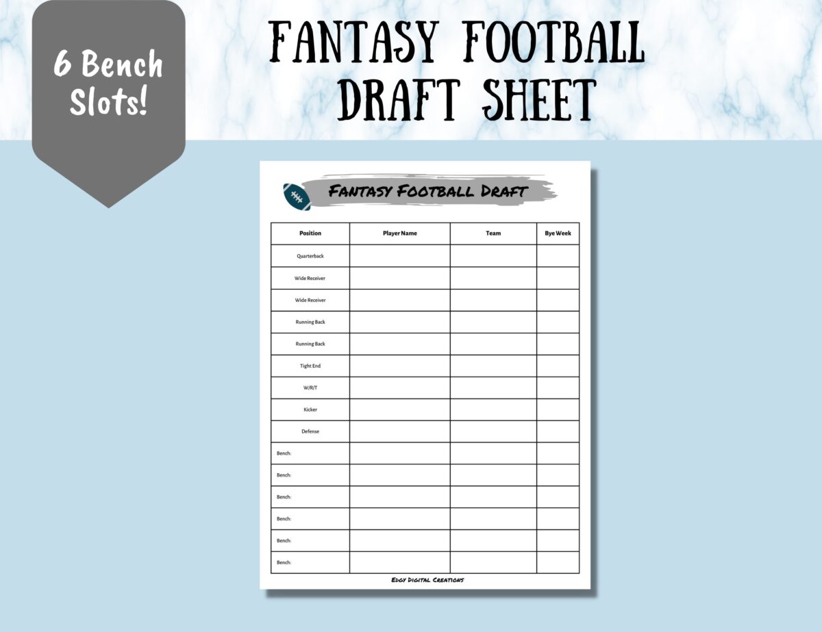 Fantasy football manager making a draft selection on a laptop