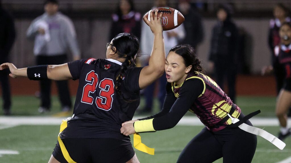 Girls high school flag football game in 2026