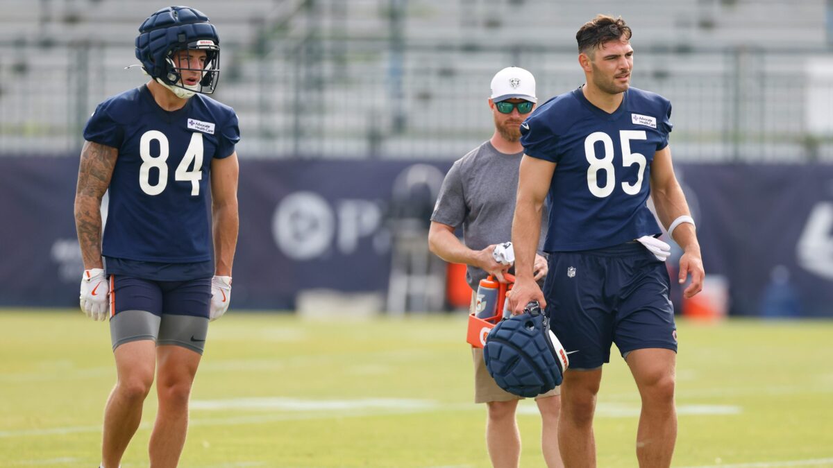 Two tight ends aligned in a 12-personnel offensive formation