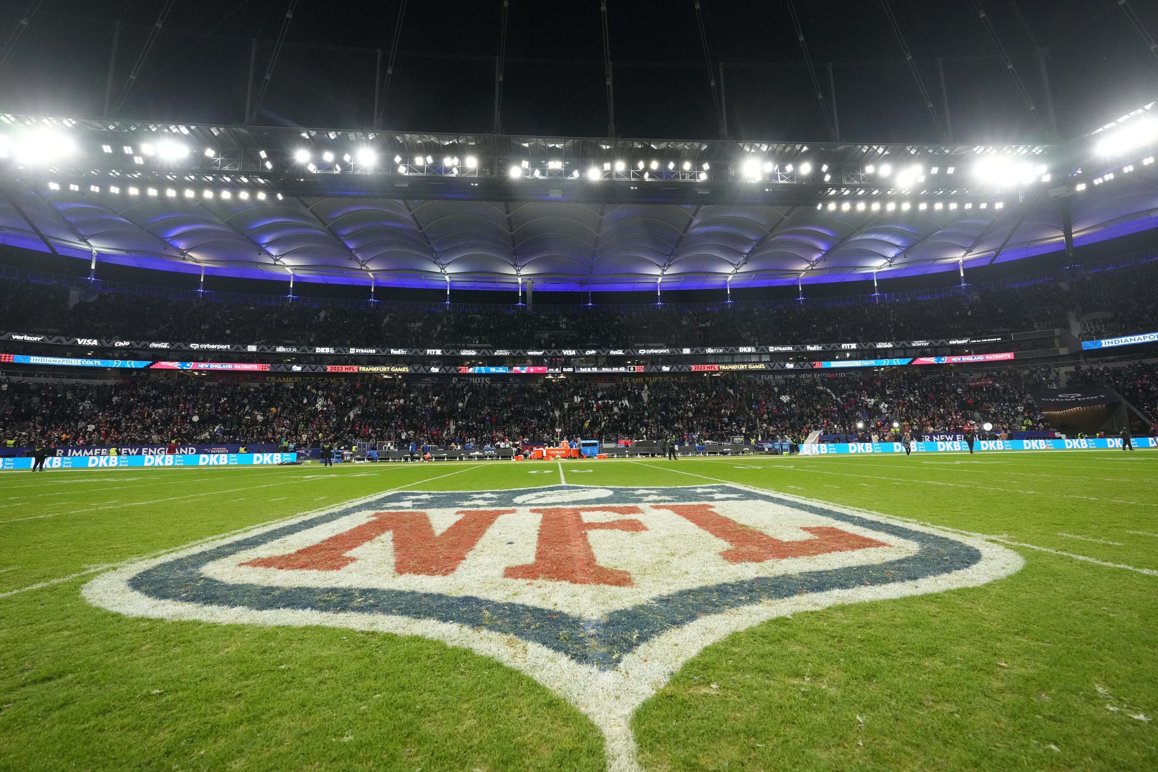 NFL team practicing overseas before an international game