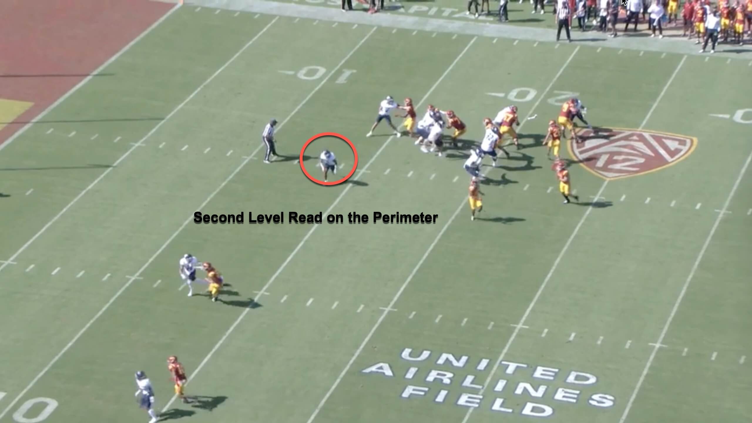 Offensive line blocking inside zone during an RPO concept