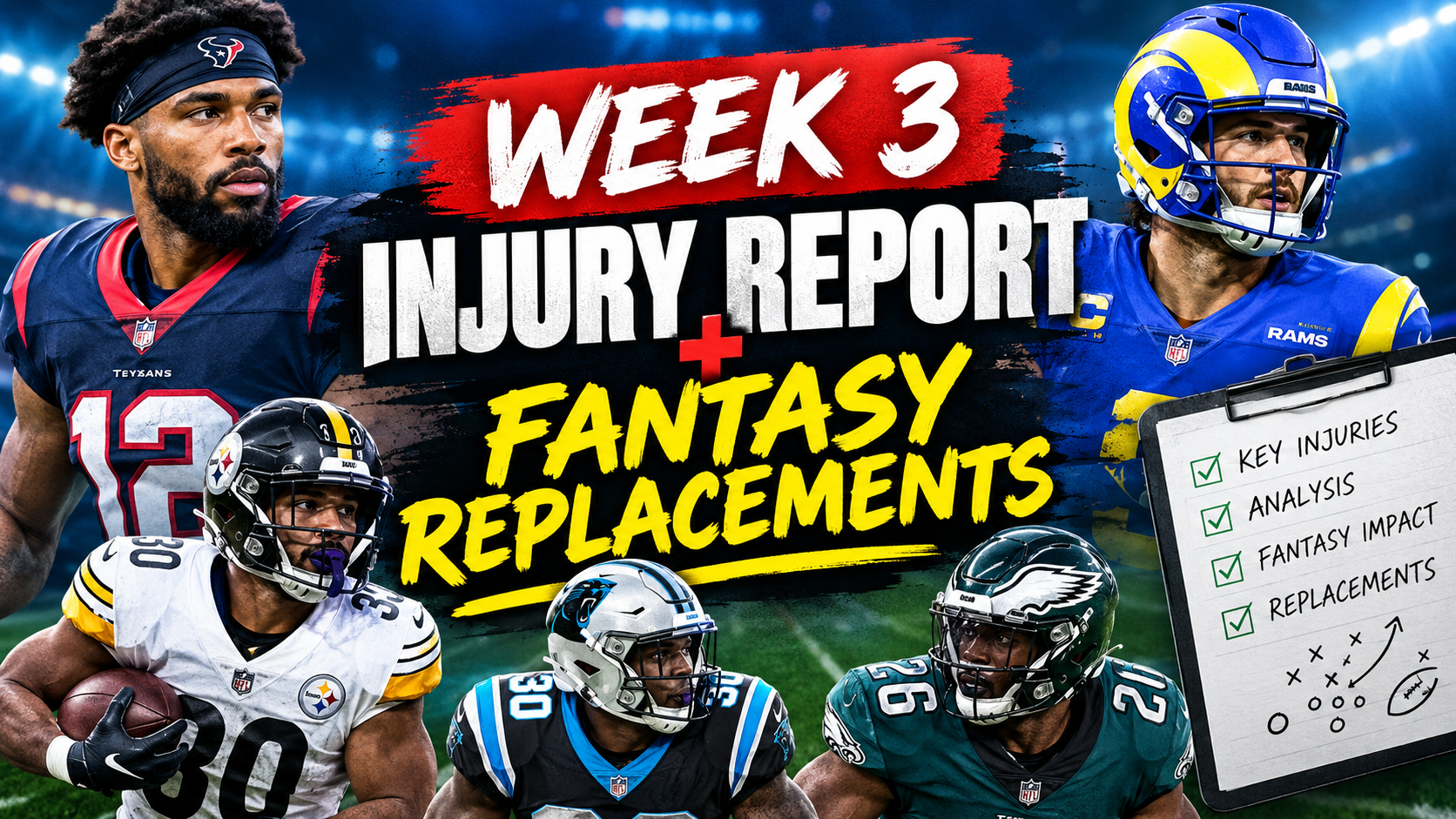 Week 3 Injury Report + Fantasy Replacements — image 1